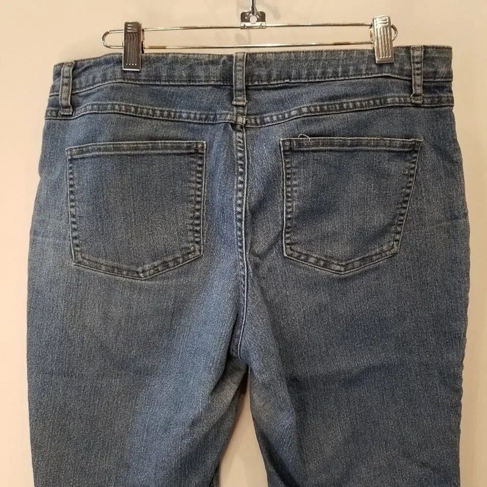 Riders by Lee Mid Rise Capri Shirts‎ Denim Jean Bermuda Long Shorts Size 14